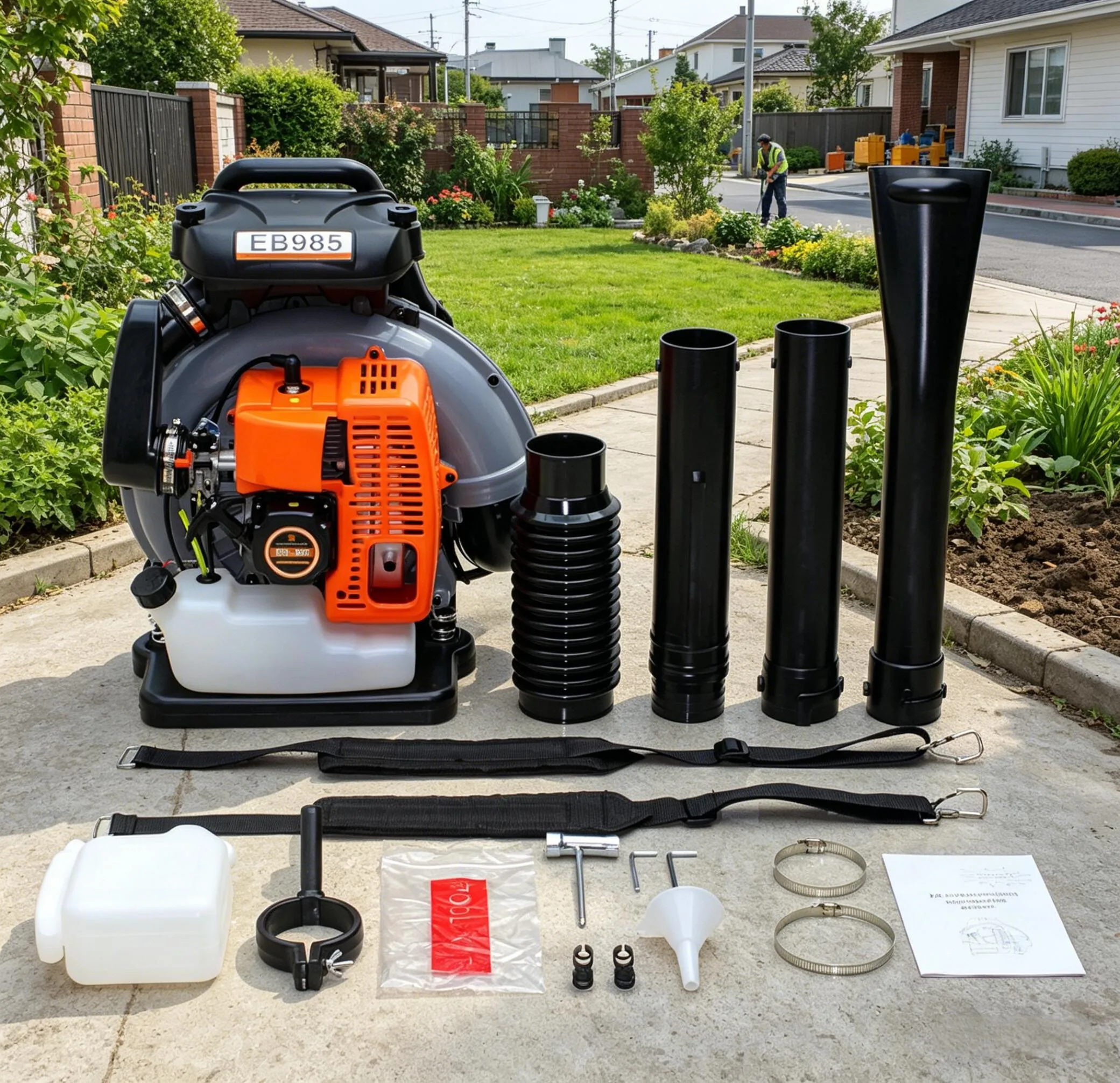 63CC 2-Stroke Gas Powered Backpack Leaf Blower,2.7KW Powerful Engine Commercial Lawn Blower Garden Yard Snow Dust Blower 6800RPM