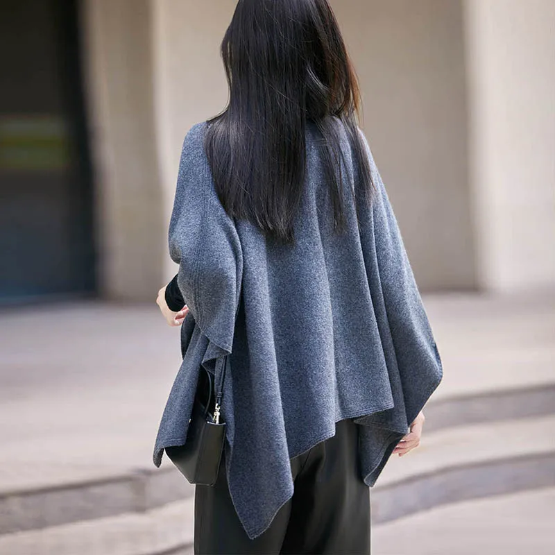 100% Merino Wool Women's One Collar Large Shawl Cardinals Fashion Casual Warm Skin Friendly Autumn and Winter Top Clothes