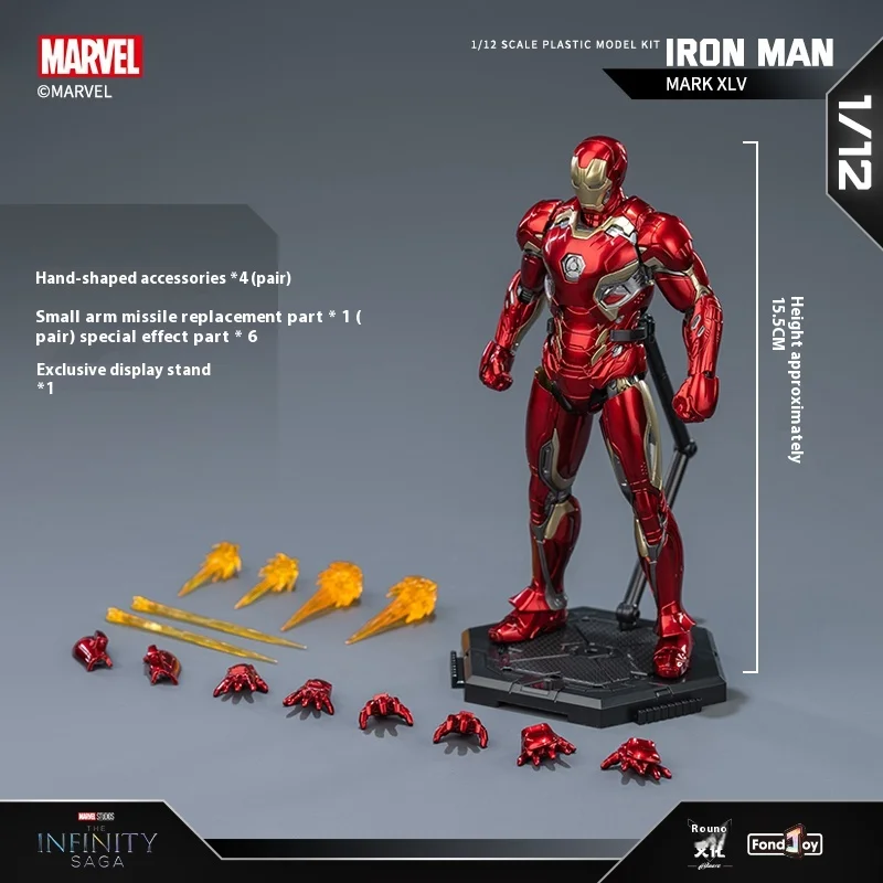 

FondJoy Железный Человек MK45, фигурка, натуральная сборная модель Marvel, игрушка для мальчиков, подарок на день рождения, коллекционная работа ручной работы