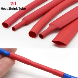 1/5/10M Red 2:1 Heat Shrink Tube Dia. 0.6mm ~ 80mm Wire Repair DIY Cable Protector Thermoresistant Heat Shrink Tubing Wrap