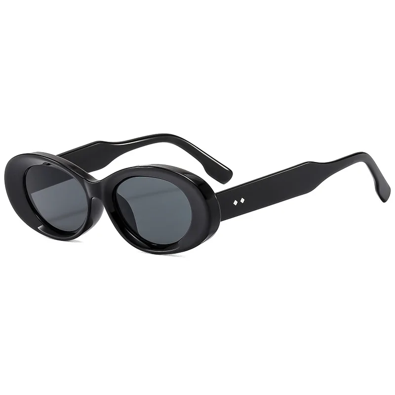 خمر النظارات الشمسية المستديرة النساء جديد ريترو البيضاوي نظارات شمسية عالية الجودة العصرية العلامة التجارية نظارات الظل للإناث