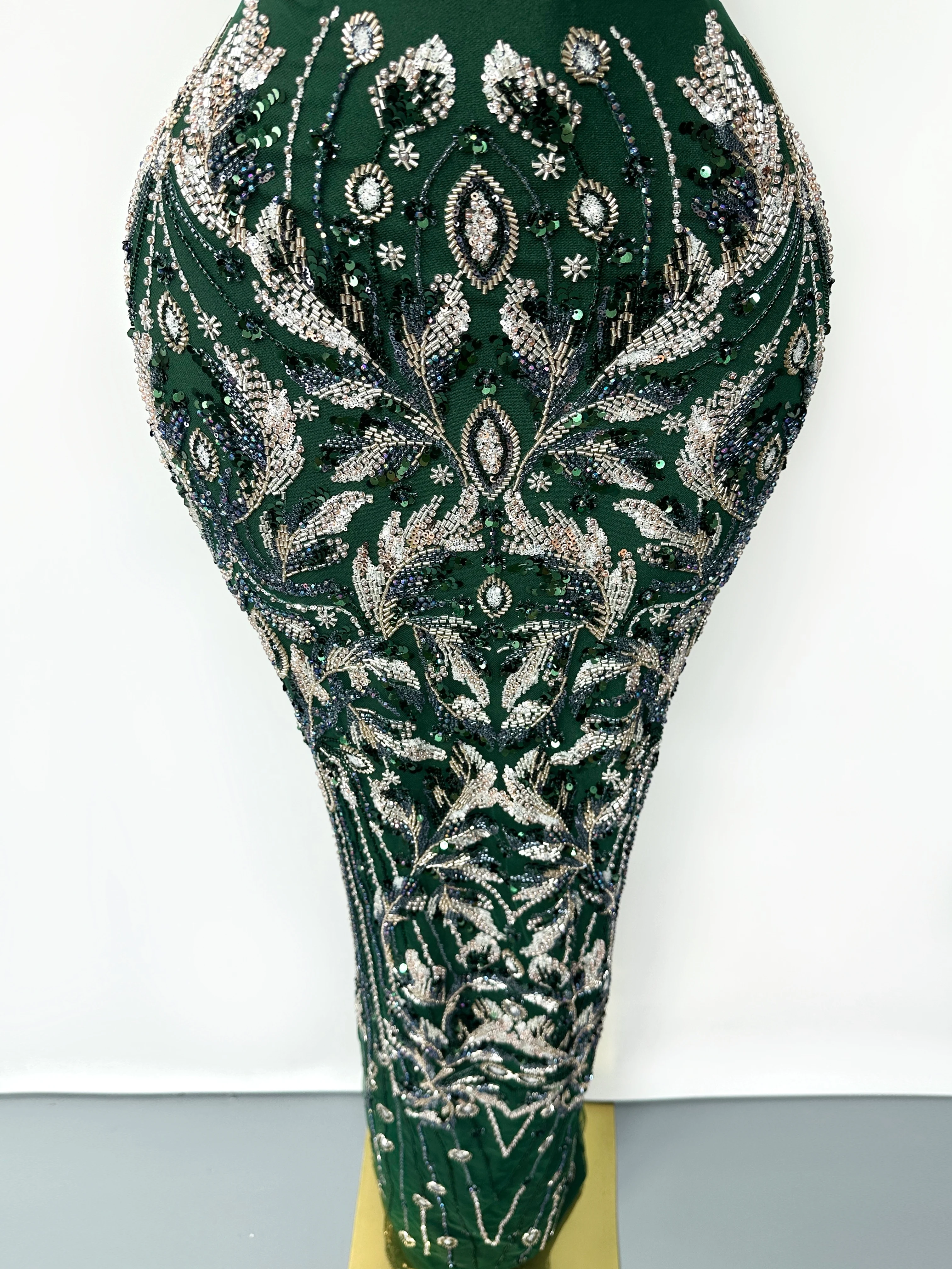 

Зеленая африканская кружевная ткань с блестками для женщин, французская вышивка, блестки и бусы, вечернее платье, последний стиль