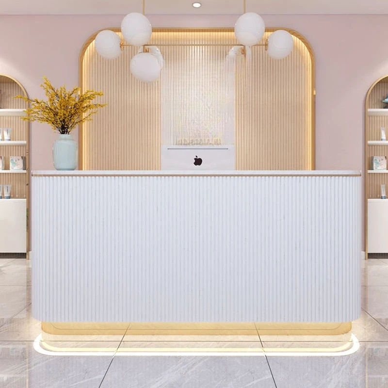 

Front Desk Reception Desks Vevor Business Modern Beauty Reception Desks Storage Artificial Board Furniture Zum Empfang MHJDT