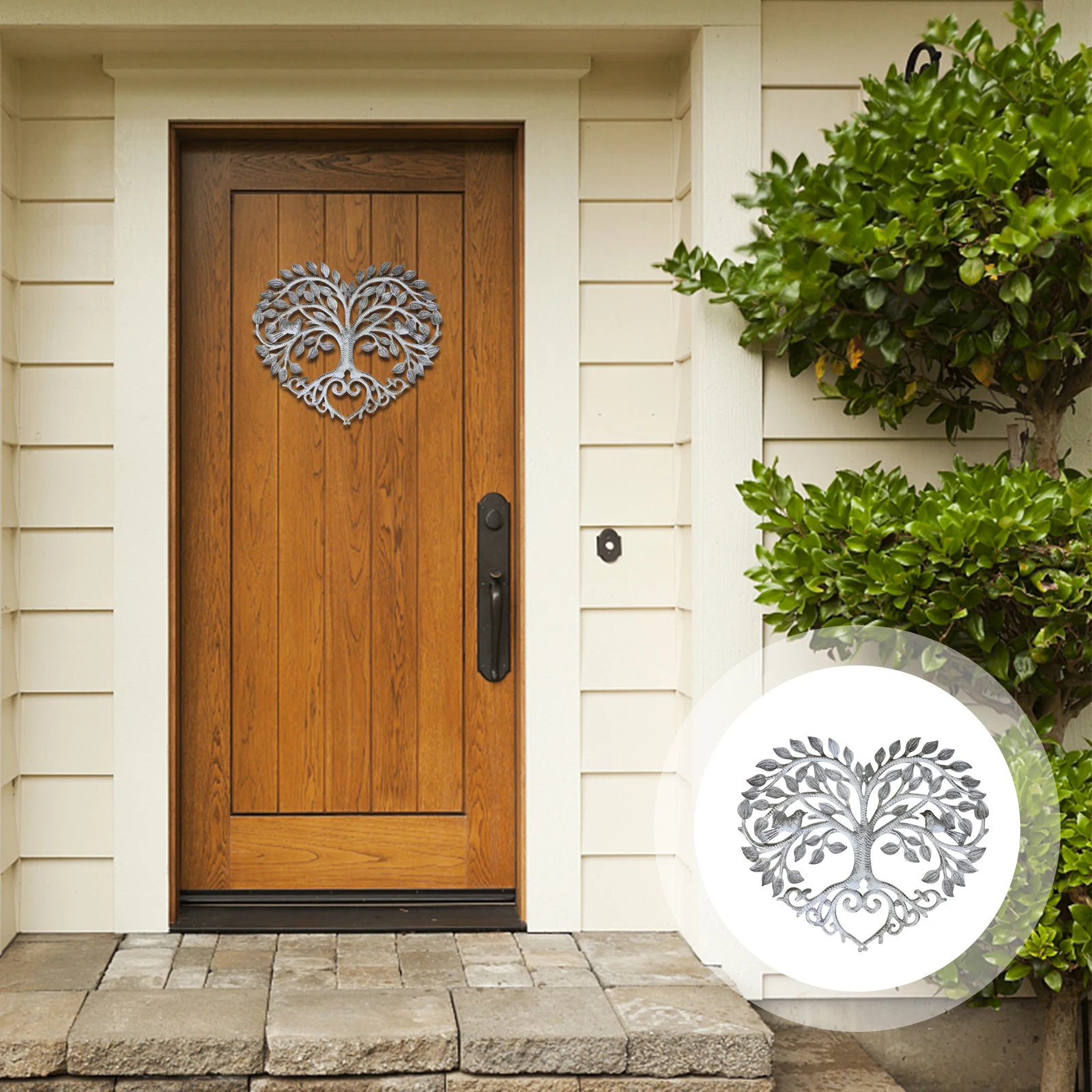 

Metal Wall nament Tree Sculpture Decor Home Hanging nament Garden Hallway Restaurant Iron Material