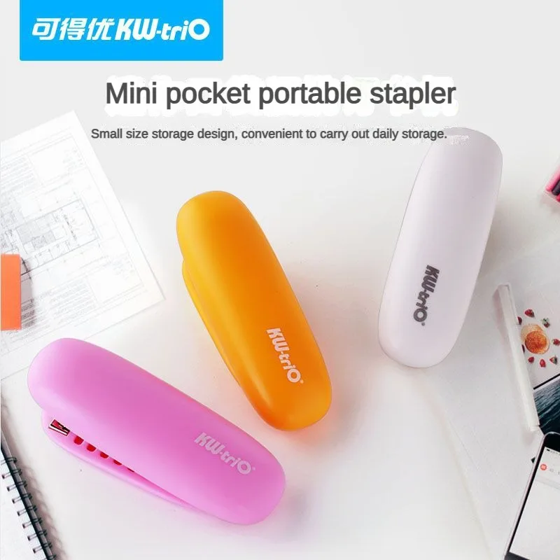 KW-TRIO Mini Stapler Set Staples Paper Binder Stationery Kawaii Stationery Binding Tools School Supplies Office Accessories