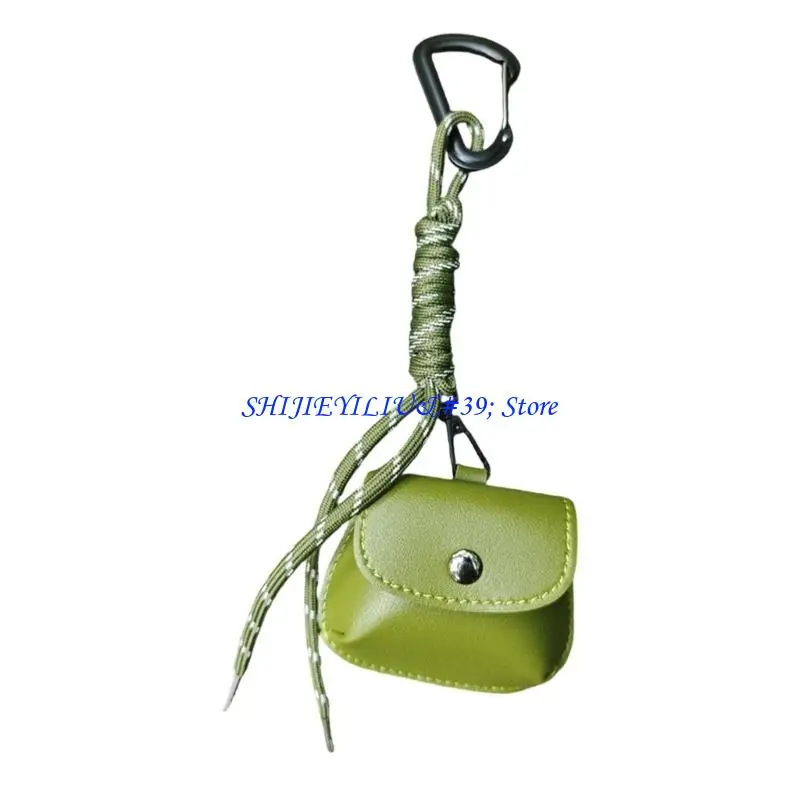 E21F Elegant Miniature Woven Purse Keyring With Scratch Resistant PU Leather Detail Bag Charm For Office And Casual Outfits