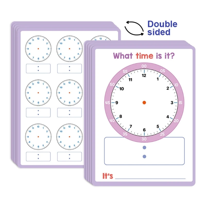 Write and Wipe Math Practice Boards Double Sided 10 Pack Learning Set for Preschool and Early Review D2RC