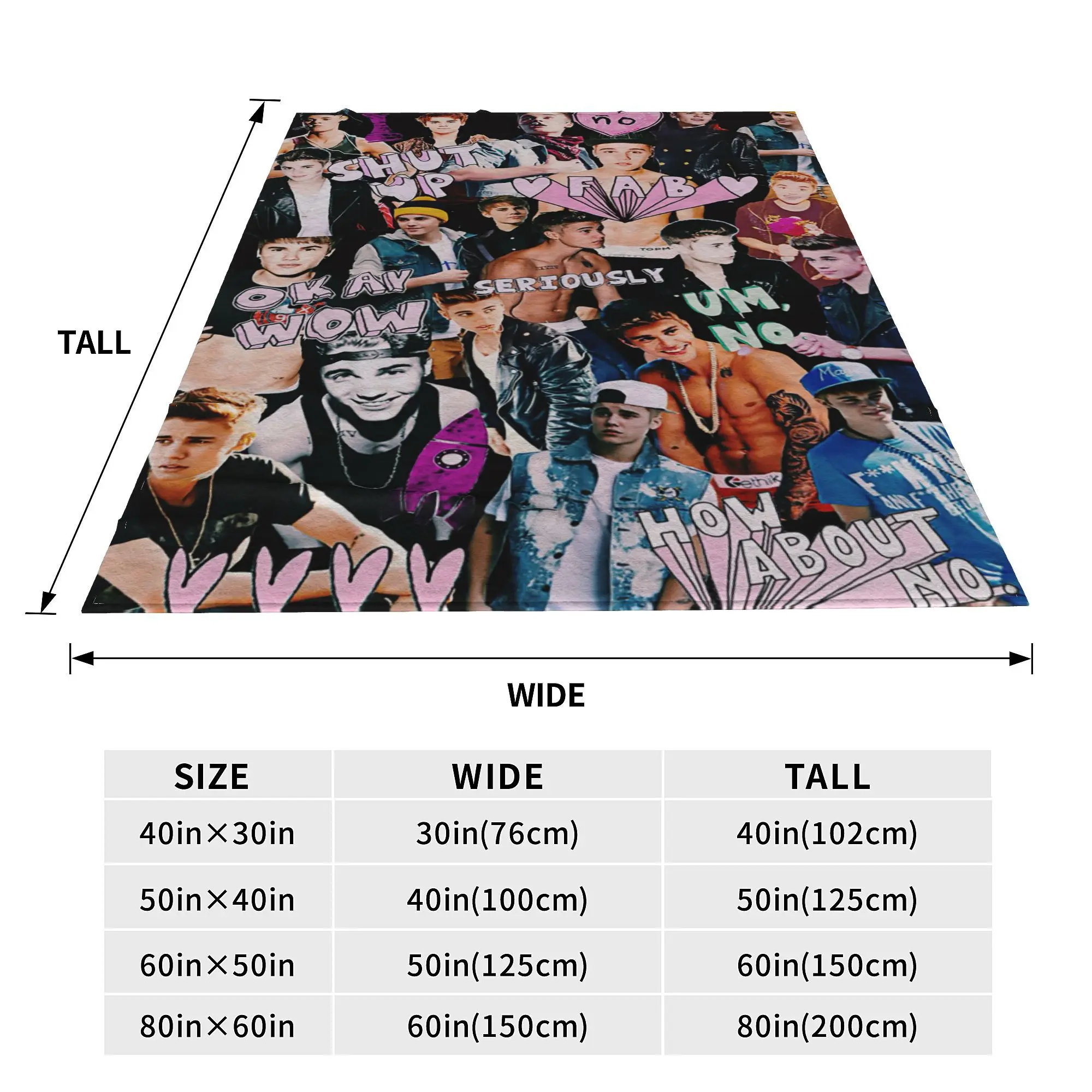 Justin Bieber Music Blankets JBiebs Singer Wool Awesome Warm Throw Blanket for Bed Sofa Summer image 5