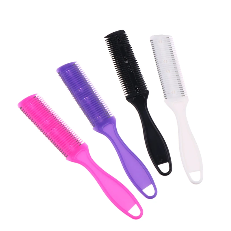 5 قطعة مشط قص الشعر فرش الشعر مع شفرات حلاقة الشعر المتقلب قطع ترقق أداة الحلاق أداة صالون الشعر مشط الحلاق