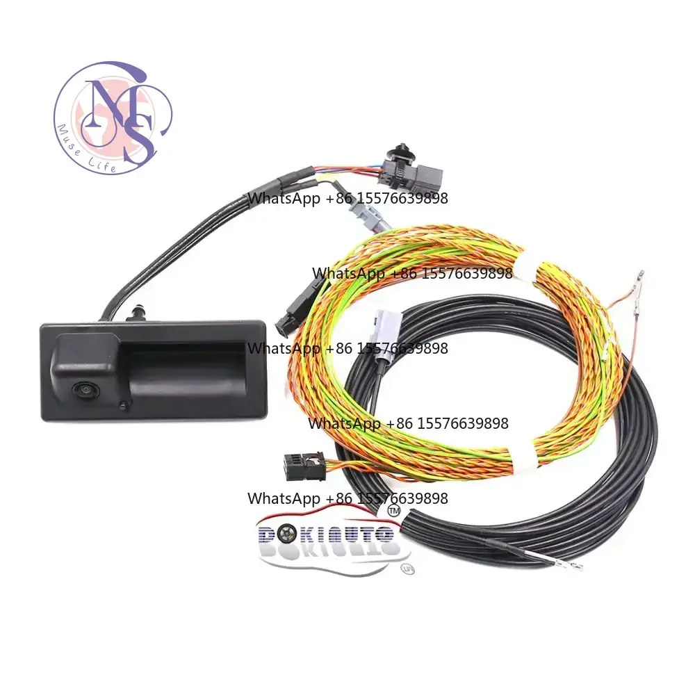 5NA827566D Trunk Handle Rear View Camera, Dynamic Guidance Line with Wiring Harness for VW MQB Tiguan