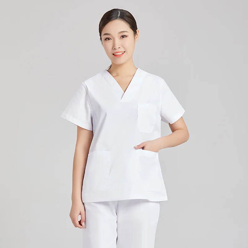 Multi-coloured Nurses Uniforms Hand Wash Clothes Short Sleeve Split Suit Medical and Nursing Work Uniforms for Men and Women