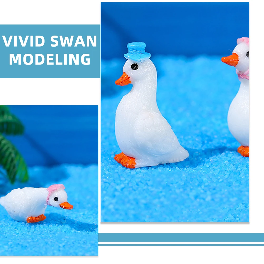 

3pcs White Ornament Mini Resin Decors Micro Landscape Desktop Garden Decoration Model Ornament Fish Tank Adornment Simulation