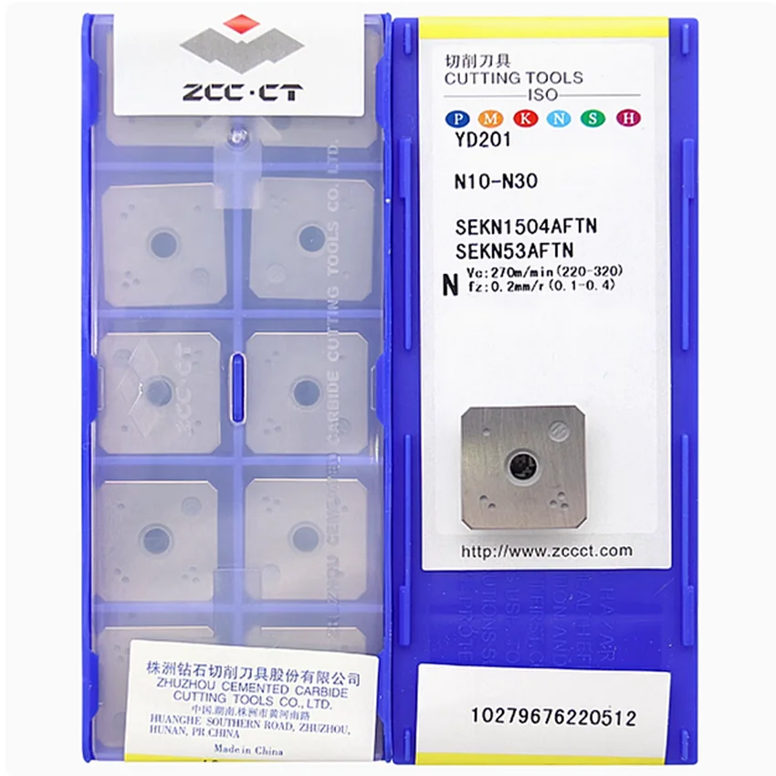 SEKN1504AFTN YD201/SEKN1504AFTN YC30S/SEKN1504AFN YD201 ZCC.CT SEKN1504 CNC blade carbide inserts milling inserts 10pcs/box