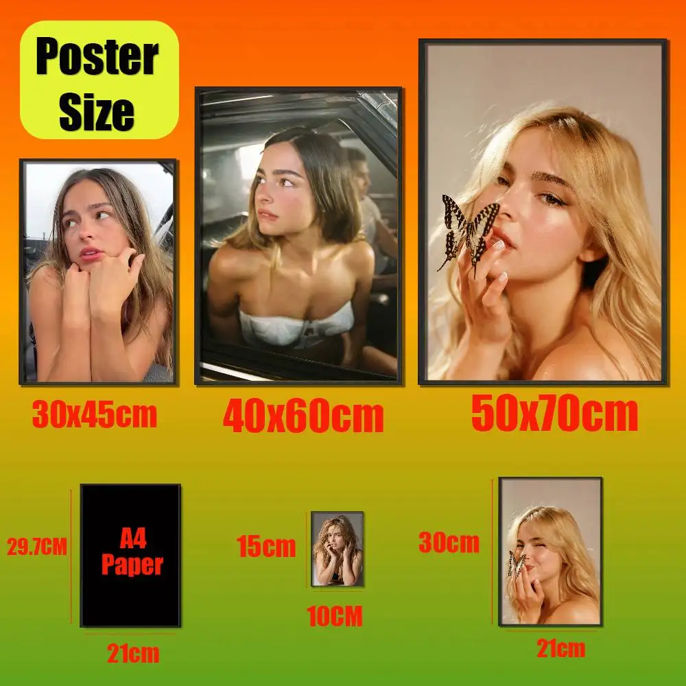 For Addison Rae Poster Cover Wall Murals Home Custom Self-adhesive Decor Sticker Playbill Film