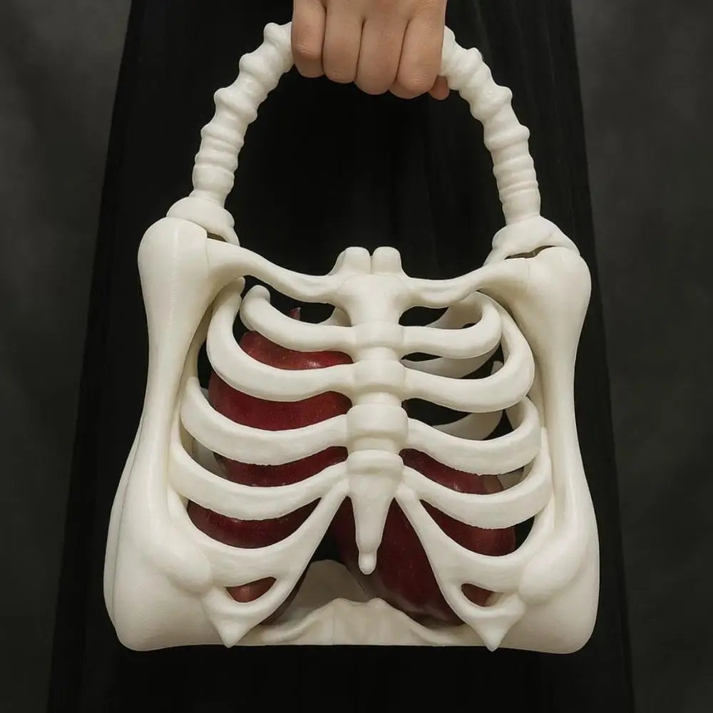 

Niche Design Skull Bag Halloween Novelty Y2k Women Girls Punk Hiphop Skeleton Bag Funny Handbag 3D Skull Horror Party Bag