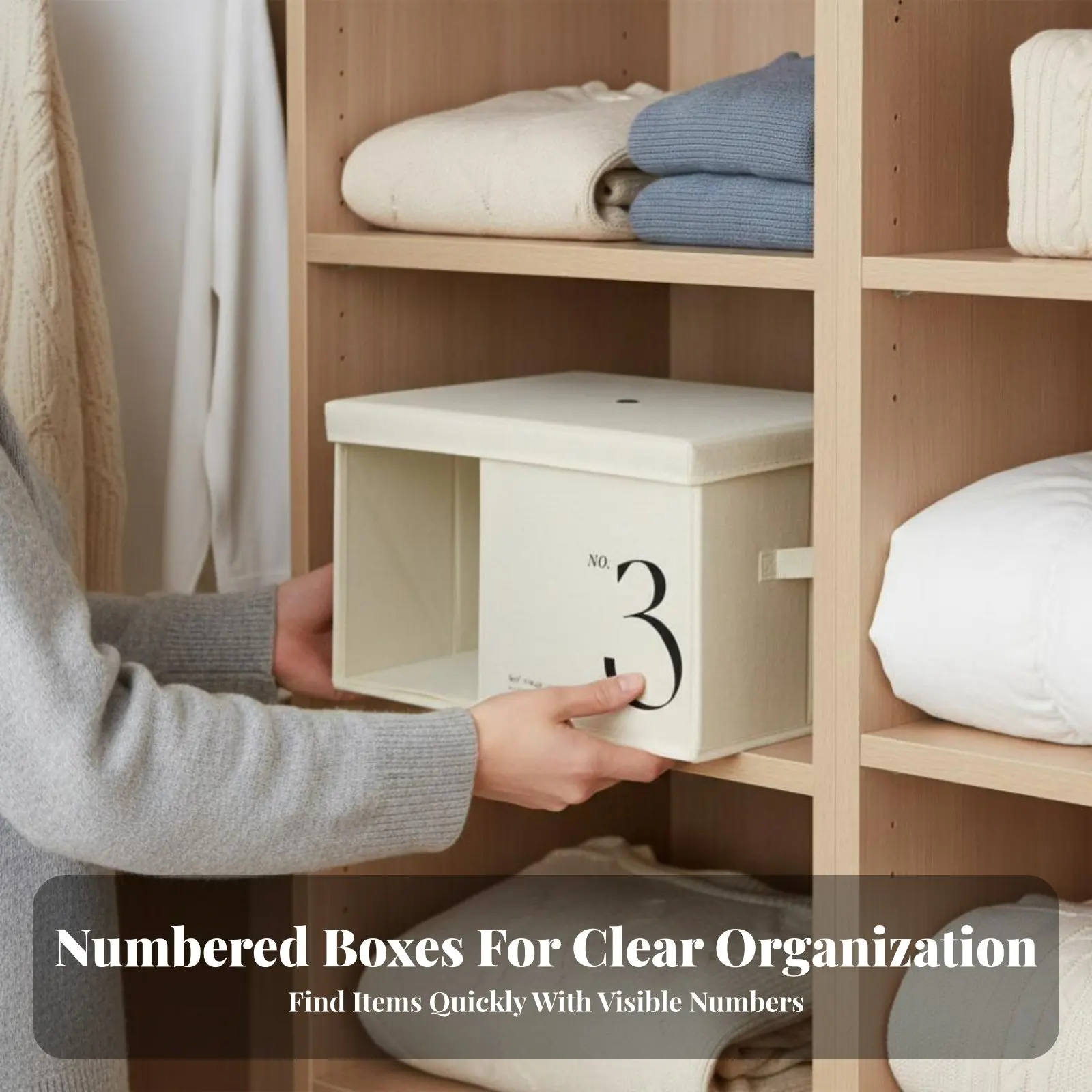 

Номерованный текстильный контейнер-органайзер для шкафа, складной, штабелируемый, с удобными ручками для переноски, для взрослых, домовладельцев, для хранения под кроватью