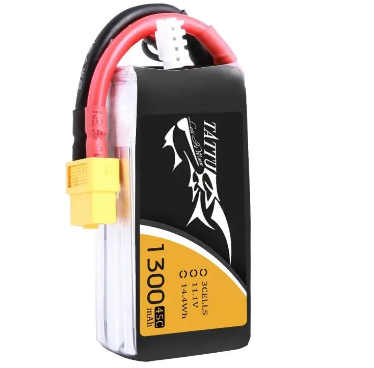 ACE Tattu LiPo แบตเตอรี่แพค1300mAh 45C 3S 11.1V พร้อมปลั๊ก XT60สำหรับ mobil RC เรือรถบรรทุก Heli เครื่องบินโดรน