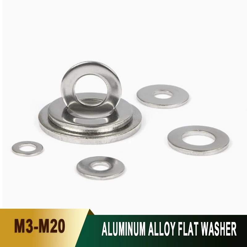 10-50Pcs Aluminum Alloy Large Size Flat Washer M3 M4 M5 M6 M8 M10 M12 M14 M16 M20 Big Wide Plain Gasket Hardware Fasteners