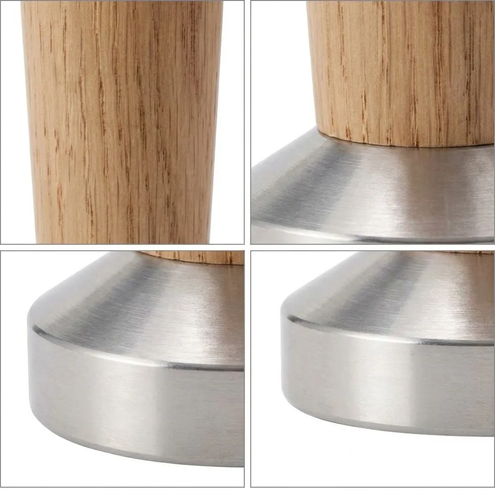 For Espresso Tamper 51mm Stainless Steel Construction with Wooden Handle for Reliable Daily Tamping Performance