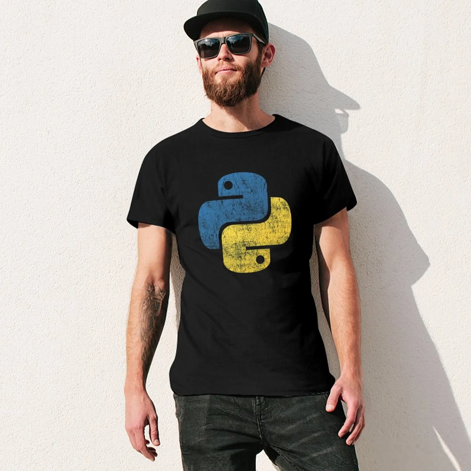 تي شيرت كلاسيكي بيثون ملابس فارغة قمصان رجالية جرافيك