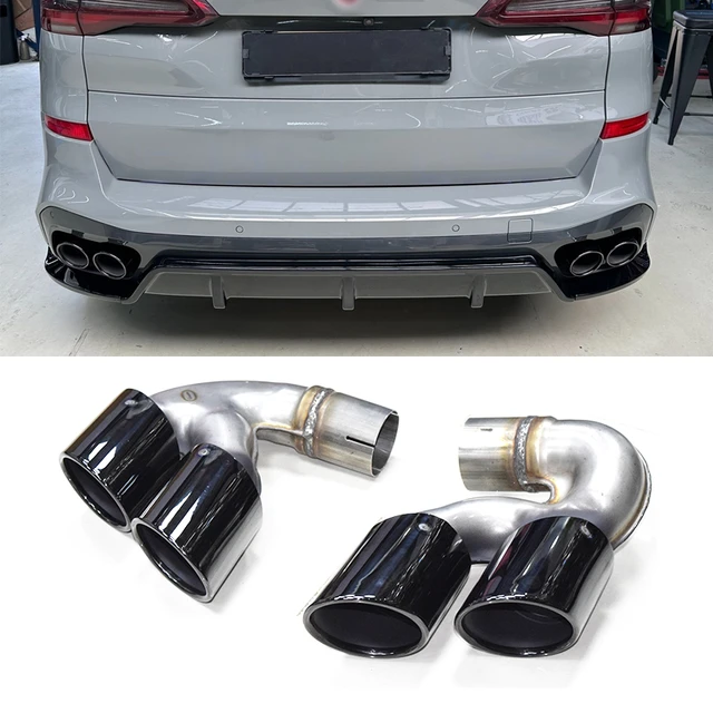 Quad Carbon Exhaust Tip For BMW X5M G05 X6 G06 X7 G07 2019 2020 Muffler Tip  304 Stainless Steel Car Exhaust Pipe Tailpipe - AliExpress