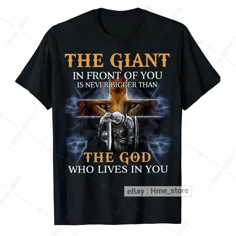 T-Shirt The Giant The God Lives In You Crusader Christian Anime Graphic T-shirts