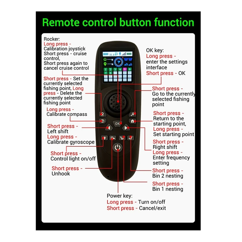 RX40G Wireless Remote Control Kit One-Hand Transmitter Black GPS One Click Return For RC Tug Boat