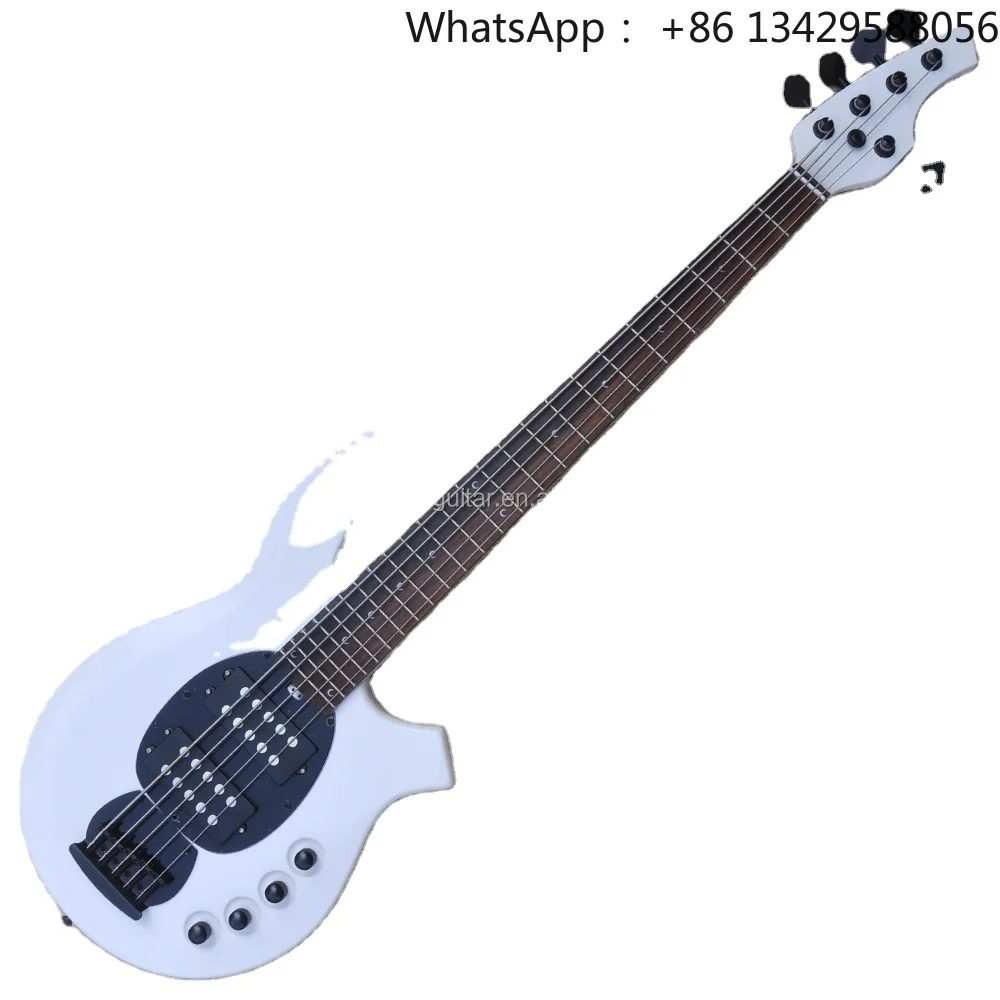 Flyoung 5 Strings Electric Bass Guitar White Musical Instruments Bass Guitar Bajo Electrico
