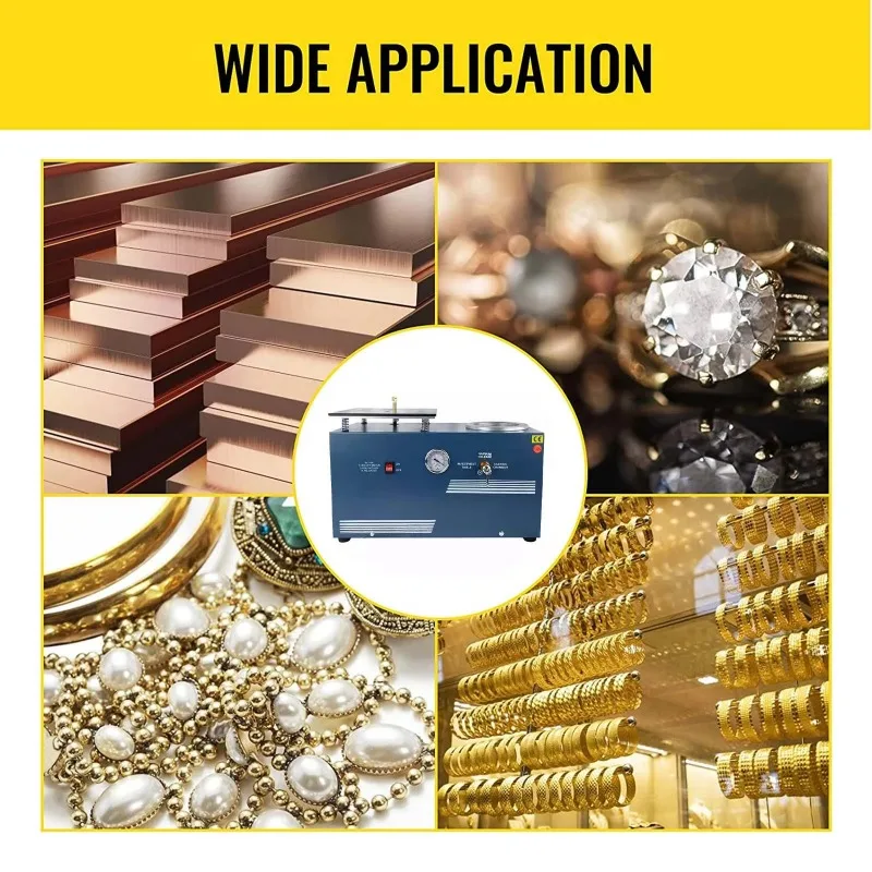 2L 4L مجوهرات فراغ آلة الصب جرس جرة مع 3 CFM مضخة الاستثمار قوالب الصب الذهب الفضة معدن الصب الشمع المفقود #6