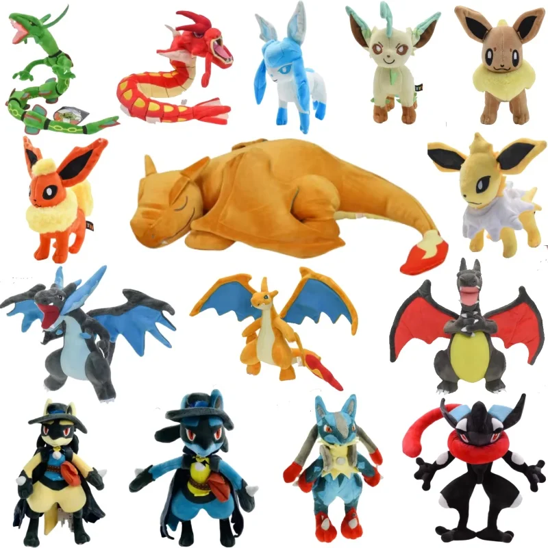 

Плюшевые игрушки с изображением покемонов, куклы с персонажами аниме, Чаризард Иви, Гренinja, Люканкорокс Лукарио Рэйquaza Гядо, детская плюшевая игрушка