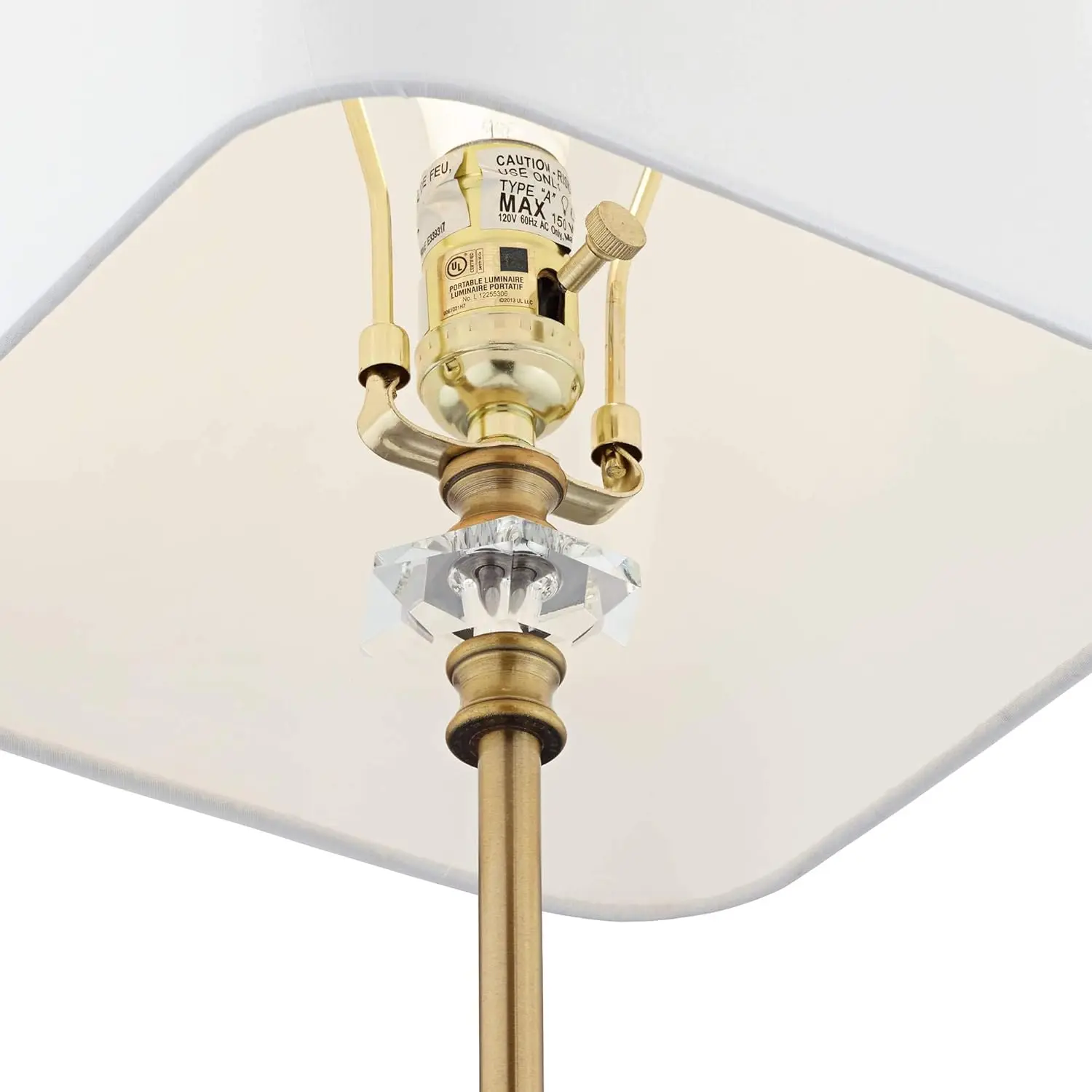 

Hill Julia Traditional Glam Luxury Style Buffet Table Lamp with Table Top Dimmer 29.5" Tall Gold Brass Crystal Glass White F