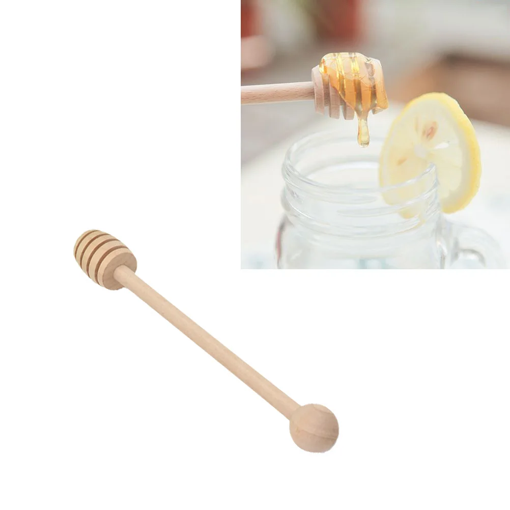 

2Pcs Wooden Honey Dipper Sticks Deep Grooved Honey Stirrer for Jar Container Syrup Drizzle Kitchen Tool Wooden Stirrer