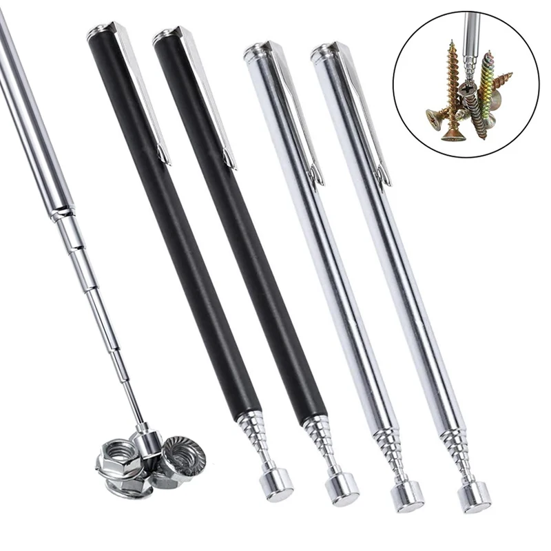4PCS แบบพกพา Mini Telescopic Magnetic แม่เหล็กปากกาเครื่องมือที่มีประโยชน์ความจุสำหรับหยิบ Nut Bolt ขยายรถกระบะ Rod Stick