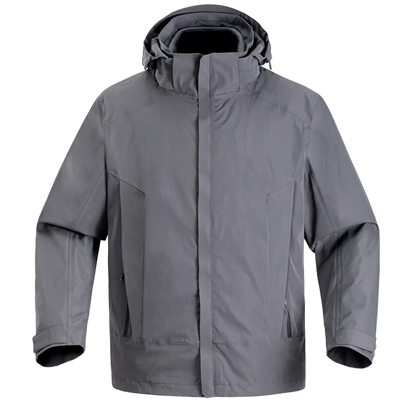 

Winter Thermaljacket Coat 3 In 1 Outdoor Mens Outwear Windproof Cold Proof Warm Thick Tactical Hooded Overcoat Detachable Lining