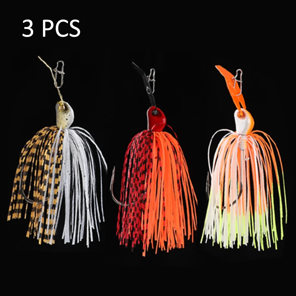 T 3pcs Jig Spinner Bait 15g Spinner Lure Jig Propeller Spinners Fishing Chatter Bait Bass Bait Fishing Lures CT15