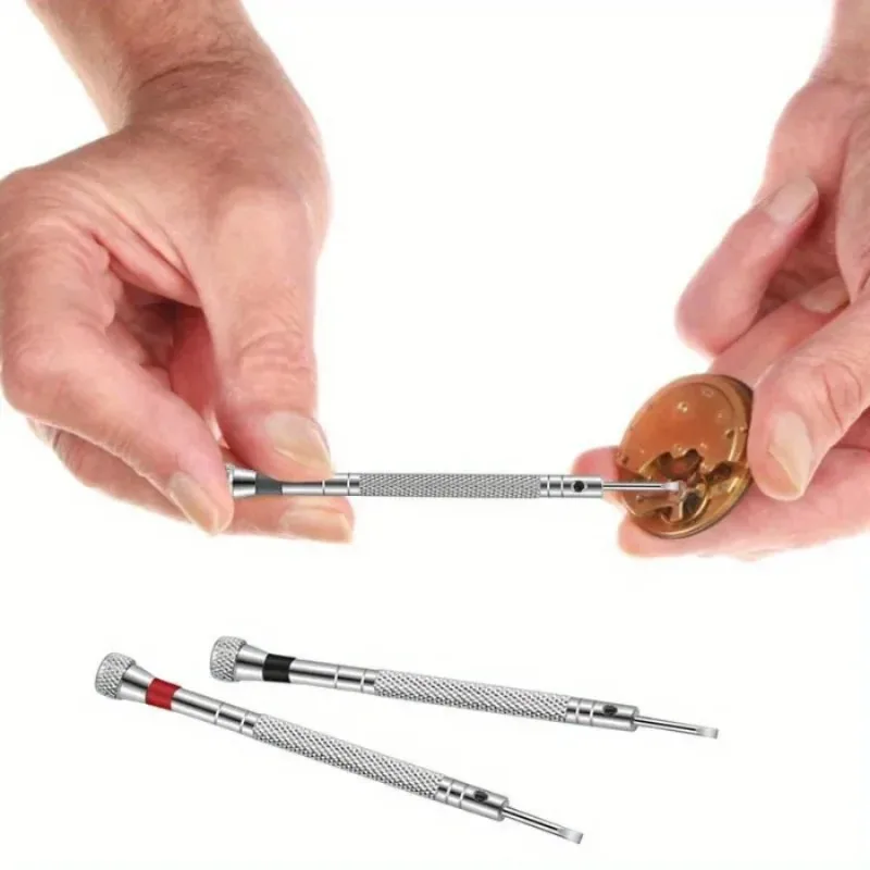 5pcs 0.8-1.6mm Steel Screwdriver for Watch Repairing Portable Watch Tools Band Removal with Mini Link Pins Watchmaker Tools