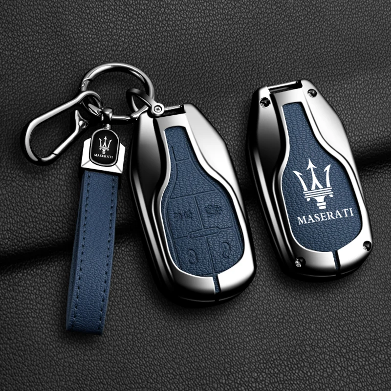 Car Leather Smart Remote Key Case Cover Holder Shell Fob for Maserati Levante Ghibli Quattroporte GT Granturismo GranCabrio