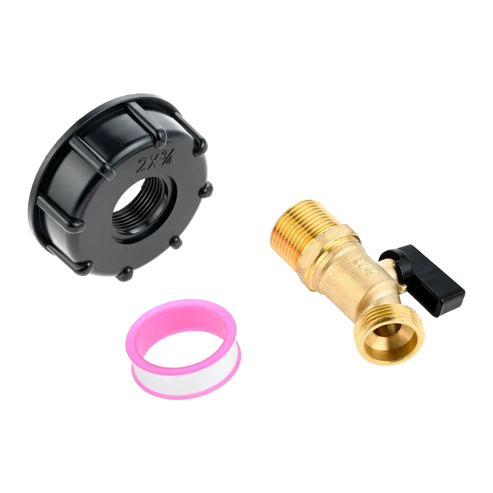 

2 in Coarse Thread S60x6 Brass Tape Water Tank Adapter Garden Hose Ball Shut-Off Valve for UK & European Standard IBC Containers