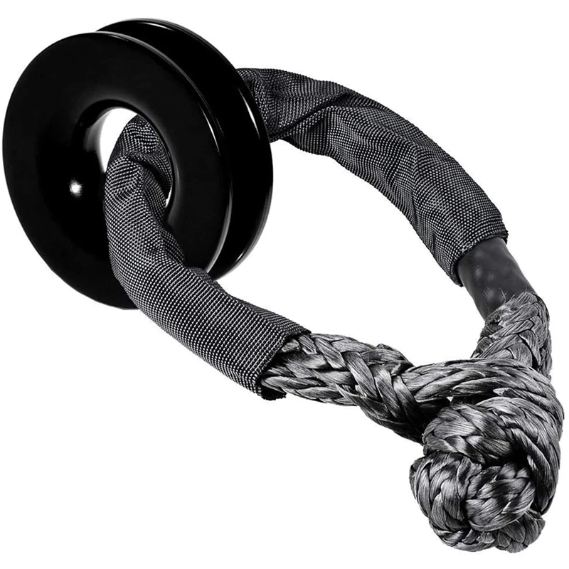 1/2 Inch Synthetic Shackle Winch Rope + Recovery Snatch Ring For ATV UTV SUV Off-Road Towing Truck 4X4 Boat Marine