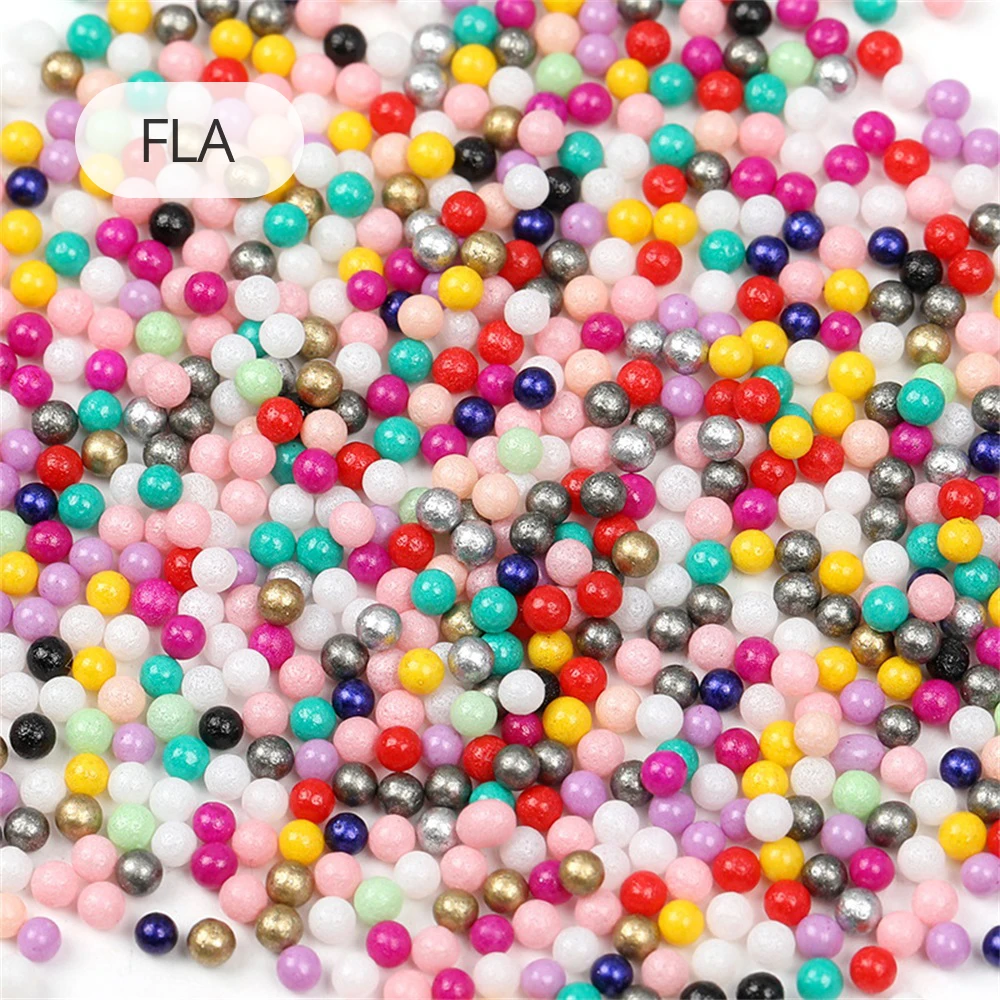 450g/bag 2mm Small Round Beads Filler Loose Beads Accessories Non Porous Solid Glass Rice Beads Color Baking Paint Micro Beads