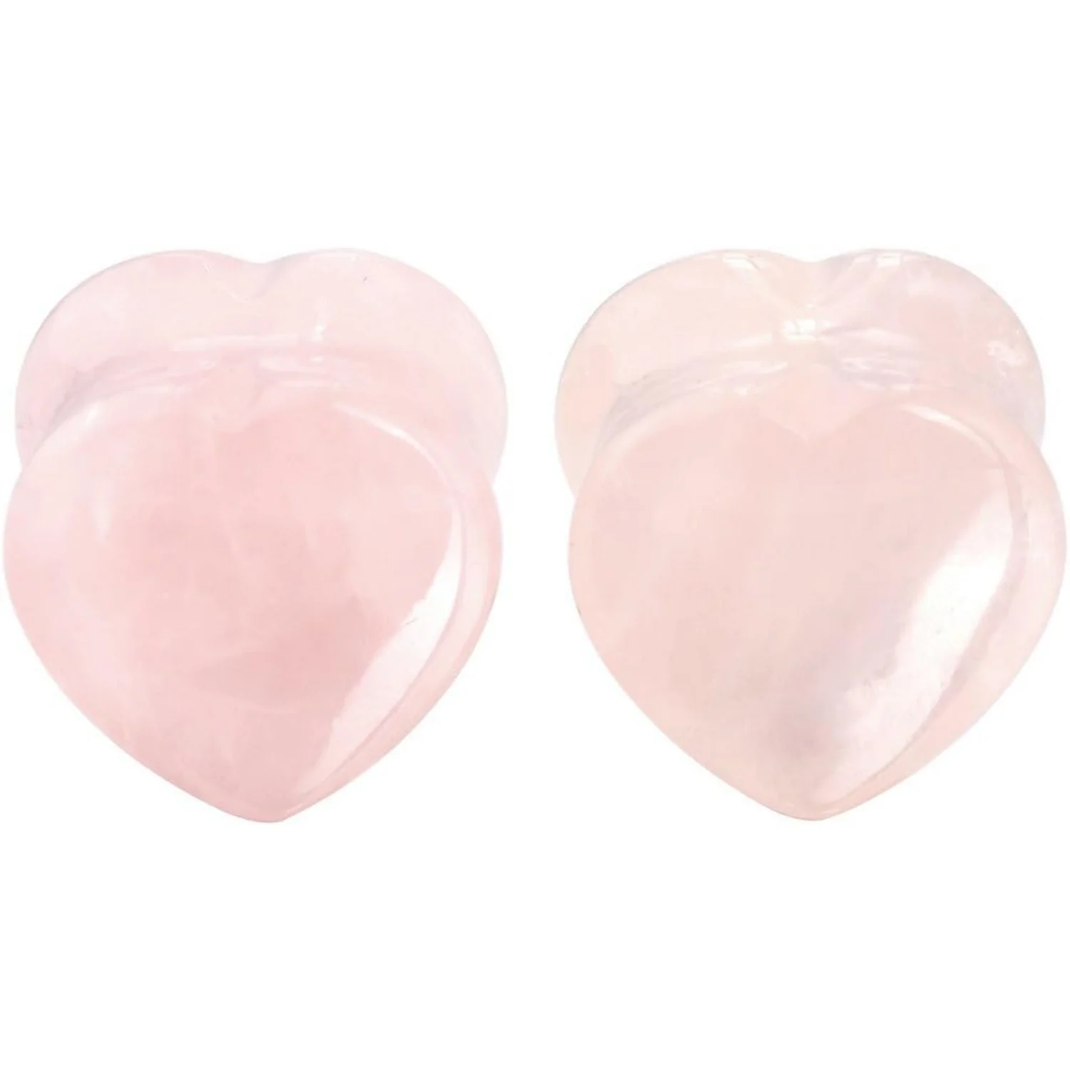 1Pair Heart Shaped Stone Double Flared Ear Tunnels Plugs Stretcher Expander Kit Gauge