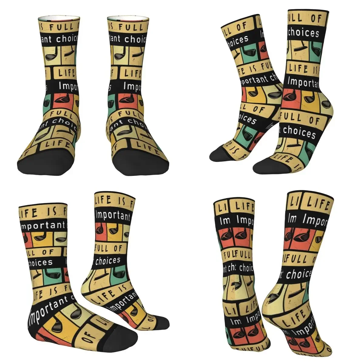 

Носки для гольфа, носки для игры в гольф, впитывающие пот, носки в стиле Харадзюку, всесезонные длинные носки унисекс, подарки на День святого Валентина