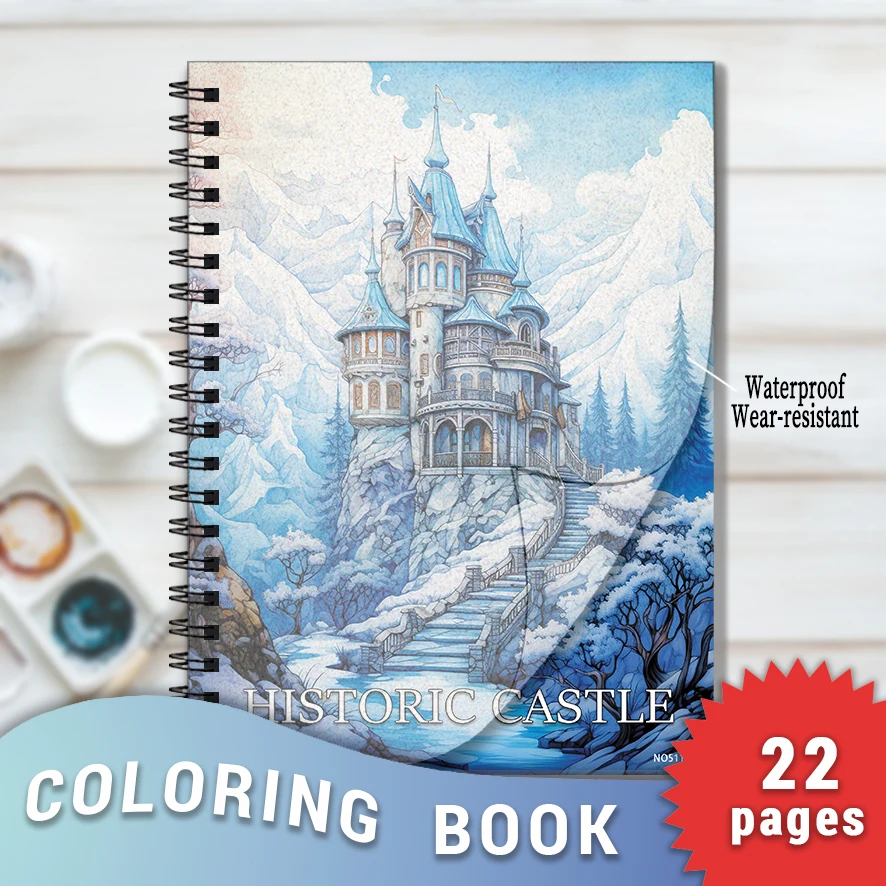 

"Historic Castle" Coloring Book - 8.3 x 11.2 inches, 22 Pages | Perfect for Gifting & Relaxation