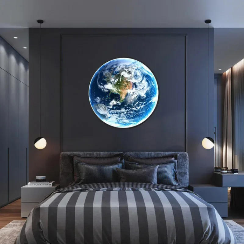 

Modern 3D Moon Earth Led Wall Lamp Living Room Background Light Home Decor Bedroom Bedside Lighting Corridor Sconce Luminaire