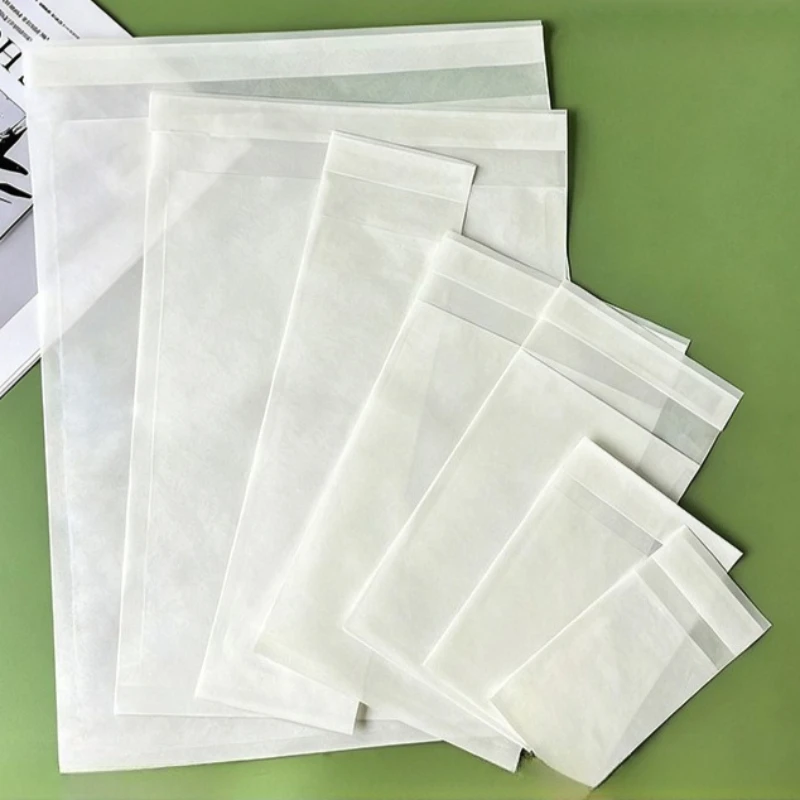 Gift Bag Clothing Socks Accessories Paper Self-adhesive Bags Environmentally Friendly Biodegradable White Paper Packet 100pcs