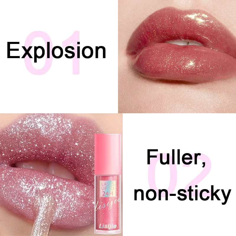 Diamentowy błyszczyk do ust, długotrwała wodoodporna płynna pomadka, perłowy, błyszczący kolor do ust, makijaż ust z efektem błysku, trwa do 24 godzin.