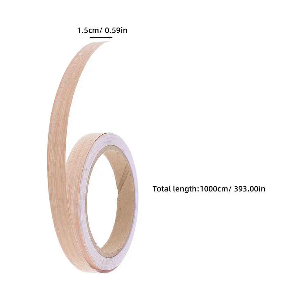 2 Roll Wood Grain Pattern Edge Banding Tape Self Adhesive Furniture Cabinets Doors Windows DIY Repair Decoration Adhesive Edge