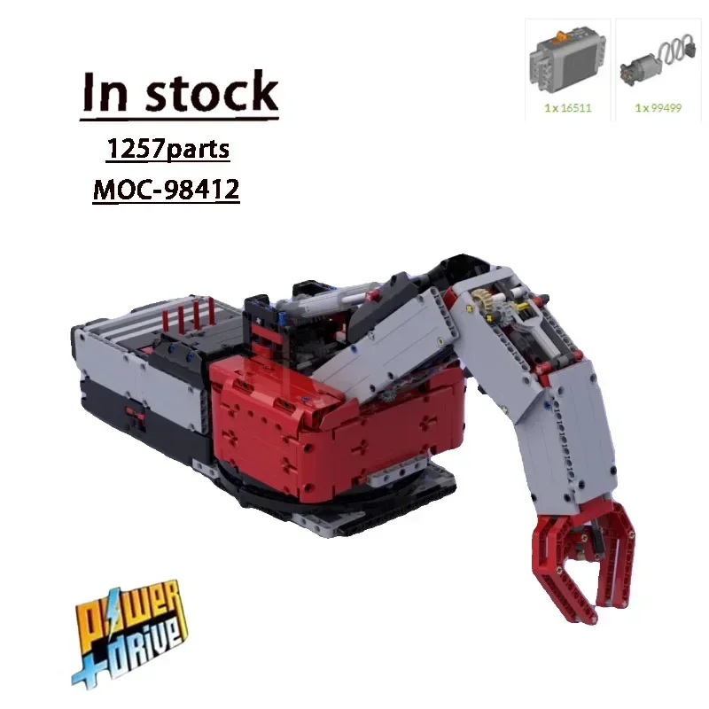 MOC-98412Assemblaggio del braccio del robot elettricoSplicing Building Block Modello MOC Creativo Building Block Giocattoli Giocattoli di compleanno per bambiniRegali