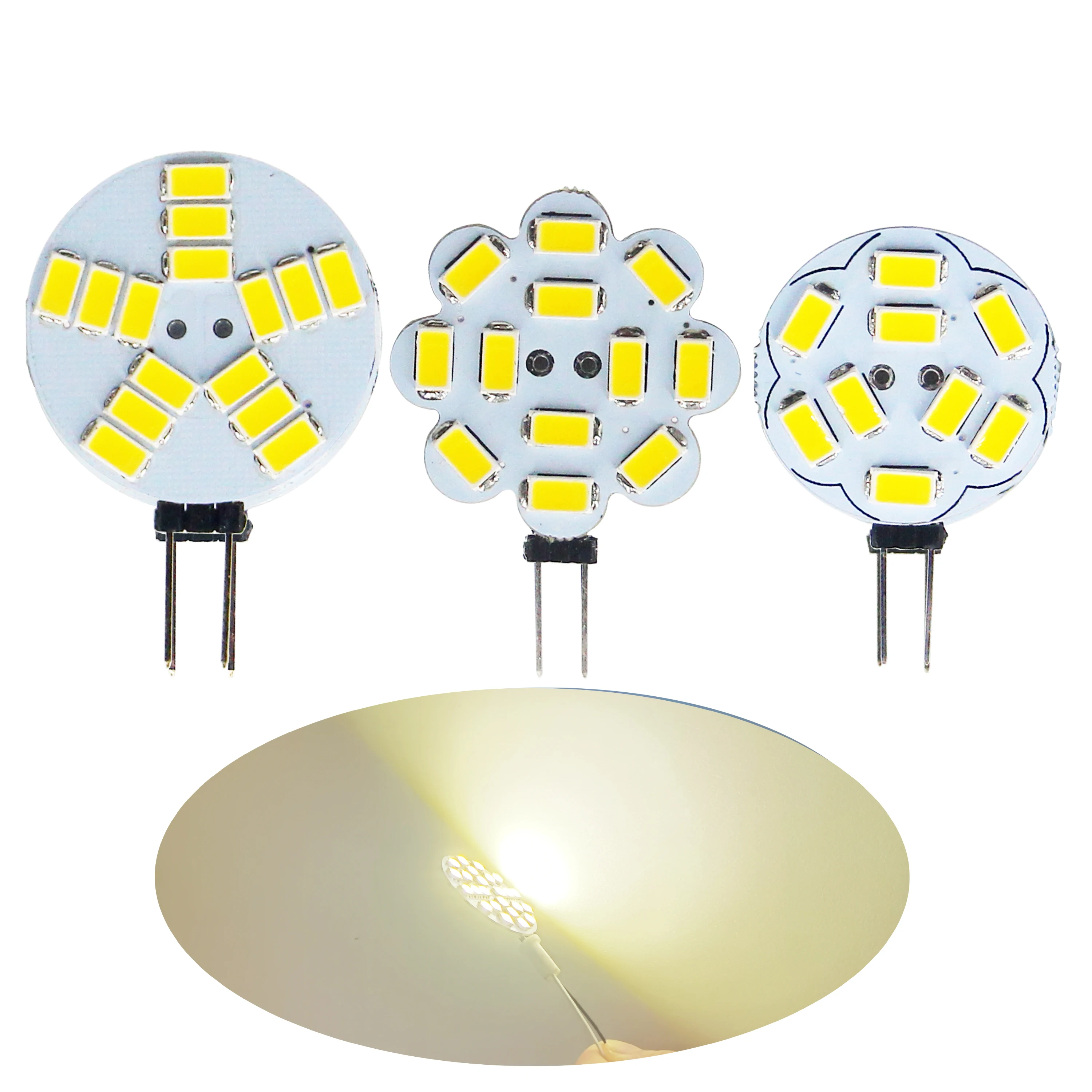 FTZOTOF LED COB Chip 12V On DC G4 5730 SMD Replacement Halogen 120 Bulb 1.8W 2.4W 3W Warm Cool White For Home Lamp Lighti Source