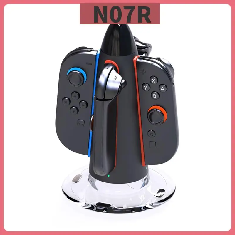 

【Buy It-Now!】4 In 1 Charging Cradle For Switch 2 Left And Right Handles Portable Round Charging Cradle Charger With RGB Light